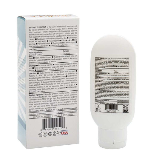 3rd Rock Essentials Sunblock Sunscreen Lotion, Unscented, Zinc Oxide SPF 35