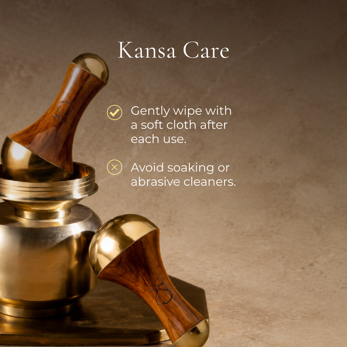 Kansa Organics Double sided Kansa Wand, Ayurvedic Massage Tool