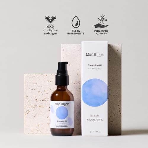 Mad Hippie Cleansing Oil for Face with Rosehip Oil, Makeup Remover for Sensitive Skin