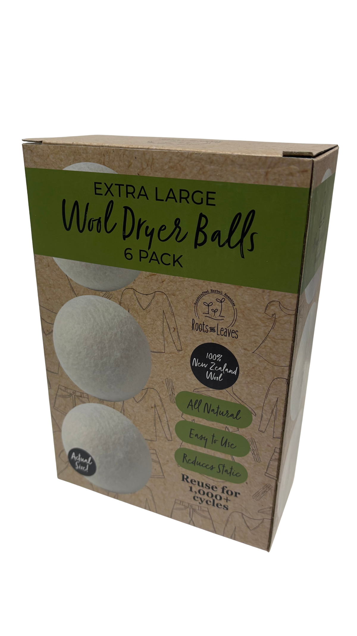 Roots and Leaves Organic New Zealand Wool Dryer Balls