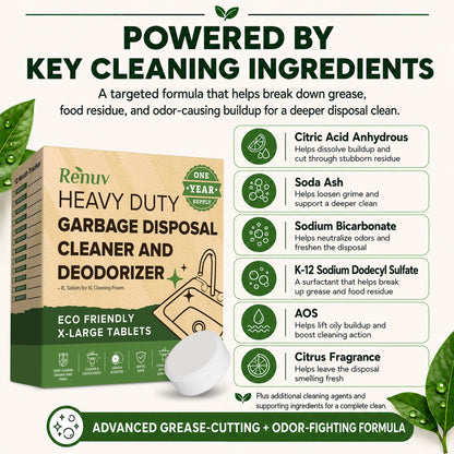 Renuv Garbage Disposal Cleaner & Deodorizer Tablets