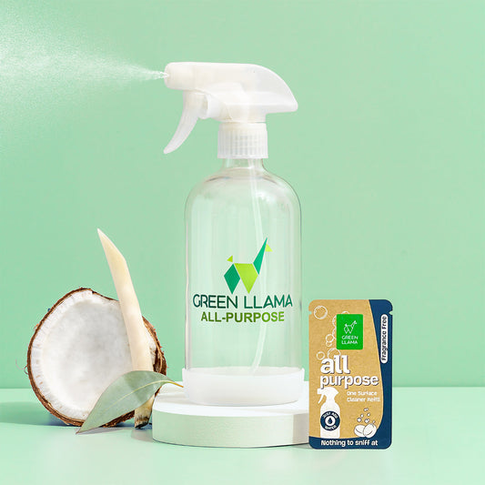 Green Llama Refillable Glass Spray Bottle Kit, Fragrance-Free