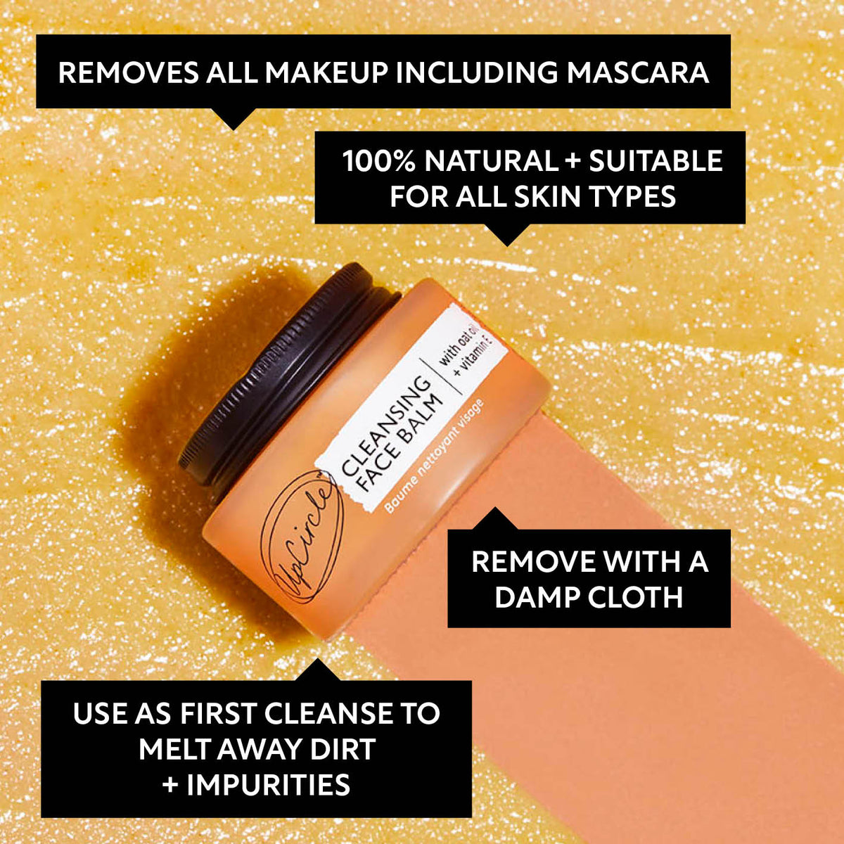 UpCircle Cleansing Face Balm with Oat Oil & Vitamin E, Travel Size