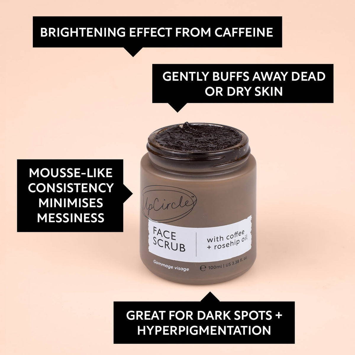 UpCircle Face Scrub with Coffee & Rosehip Oil