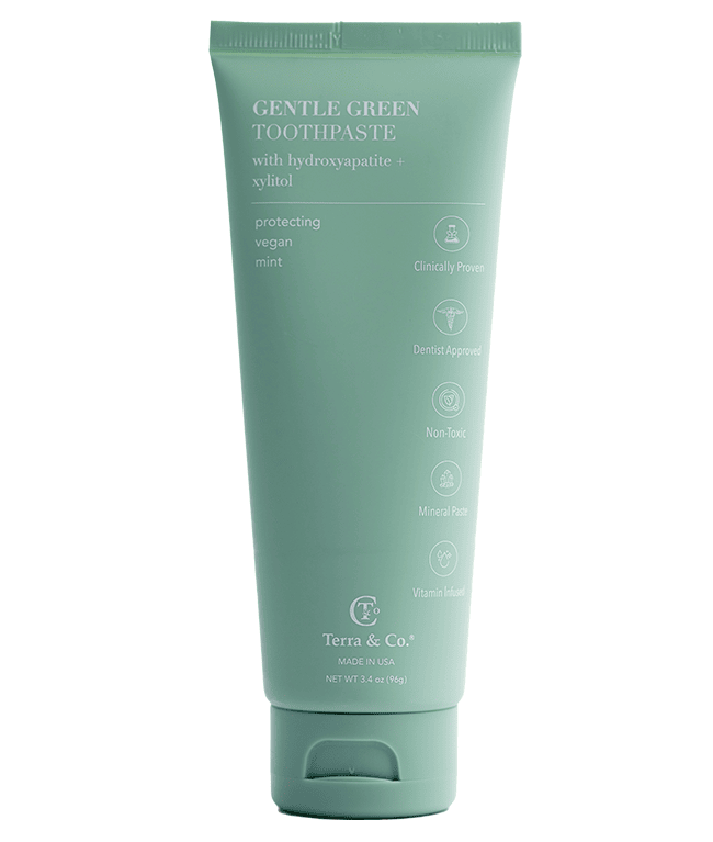 Terra & Co. Gentle Green Sensitive Toothpaste with Hydroxyapatite & B12, Fluoride-Free
