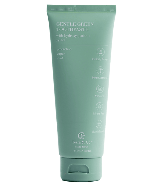 Terra & Co. Gentle Green Sensitive Toothpaste with Hydroxyapatite & B12, Fluoride-Free