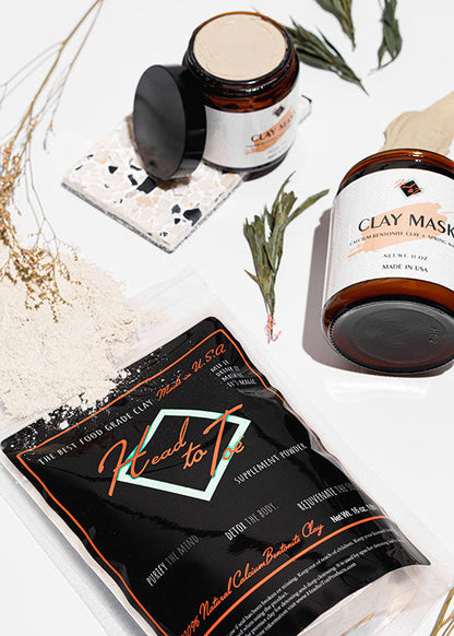 Head To Toe Products Pure Calcium Bentonite Clay Mask, Spring Water Activated