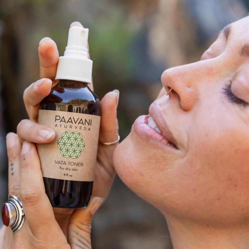 Paavani Ayurveda Vata Toner, Ayurvedic Facial Mist for Dry, Delicate Skin
