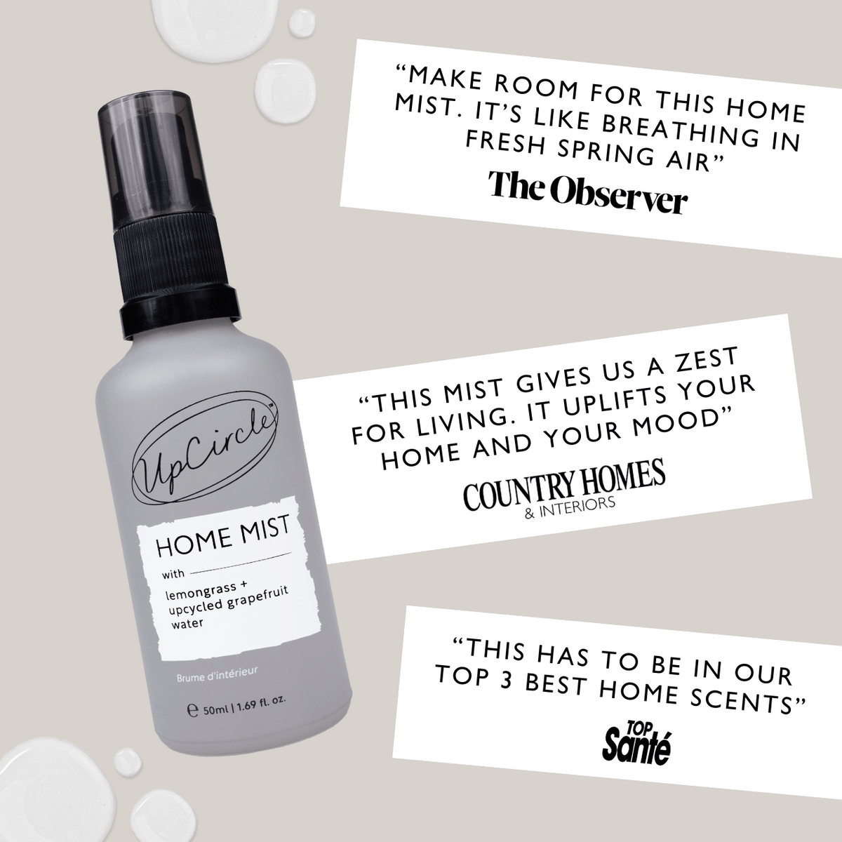 UpCircle Home Mist with Lemongrass & Grapefruit