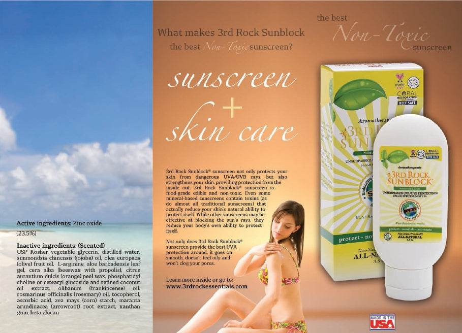 3rd Rock Essentials Sunblock Sunscreen Lotion, Unscented, Zinc Oxide SPF 35, 1.7 oz