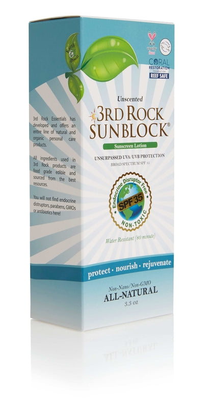 3rd Rock Essentials Sunblock Sunscreen Lotion, Unscented, Zinc Oxide SPF 35