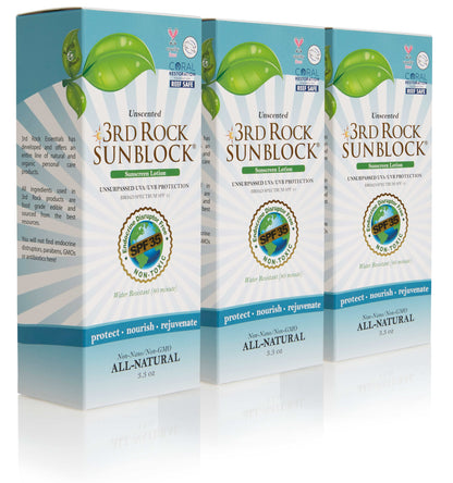 3rd Rock Essentials Sunblock Sunscreen Lotion, Unscented, Zinc Oxide SPF 35