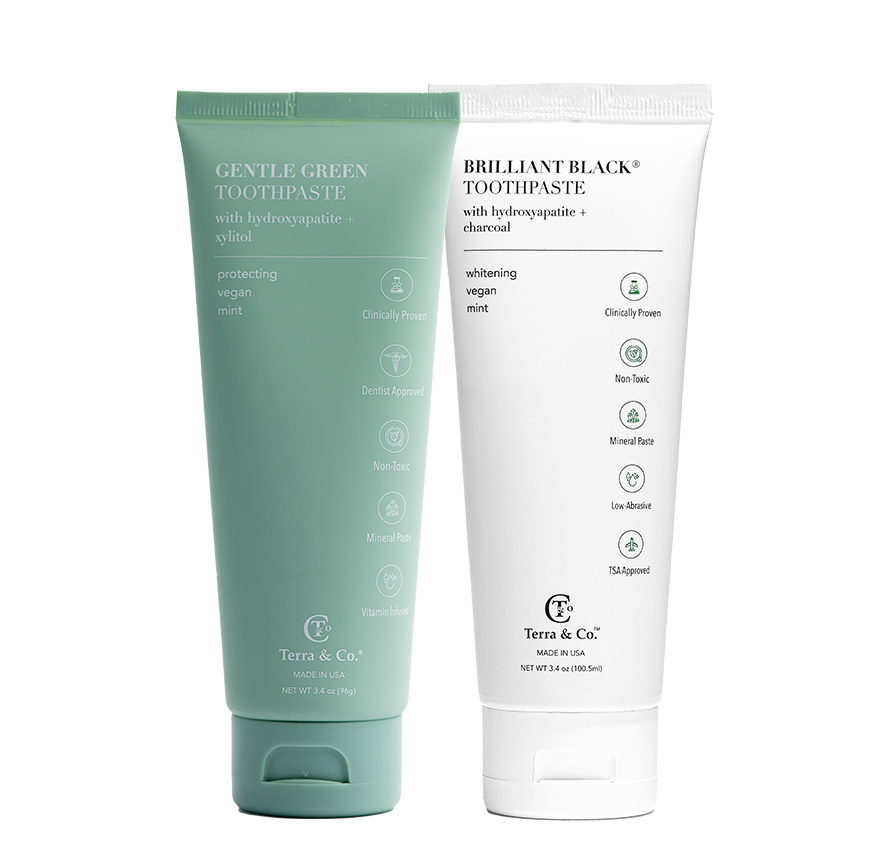 Terra & Co. Gentle Green Sensitive Toothpaste with Hydroxyapatite & B12, Fluoride-Free