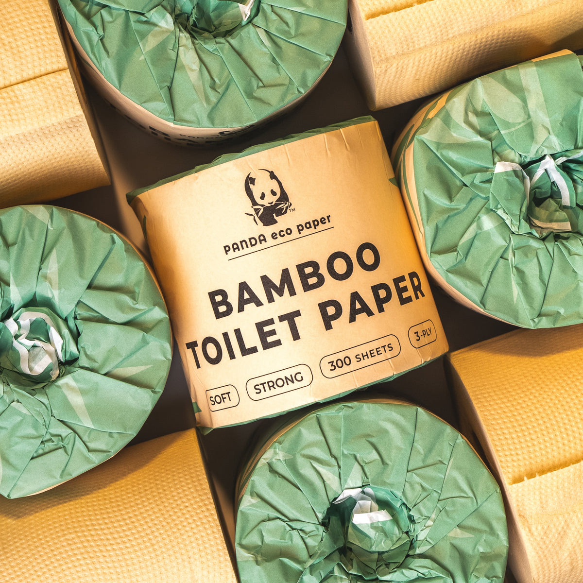 Rustic Strength Panda Eco Paper Bamboo Toilet Paper