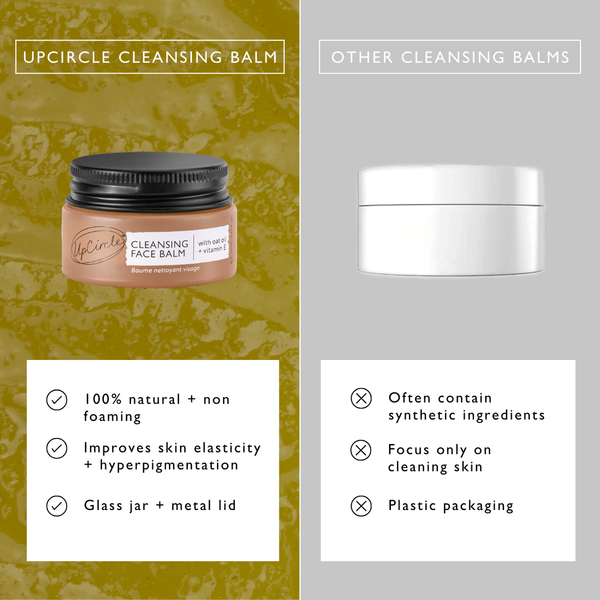 UpCircle Cleansing Face Balm with Oat Oil & Vitamin E, Travel Size