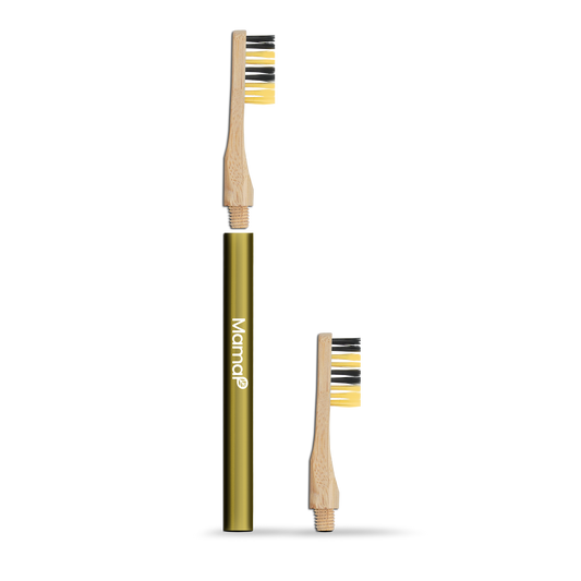 MamaP Revolve Manual Toothbrush with Replaceable Head, Save the Bees
