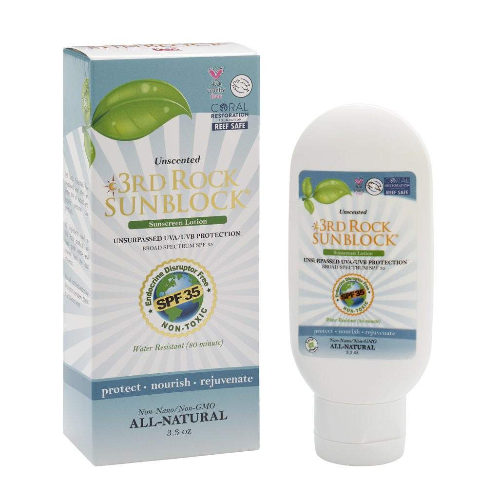 3rd Rock Essentials Sunblock Sunscreen Lotion, Unscented, Zinc Oxide SPF 35