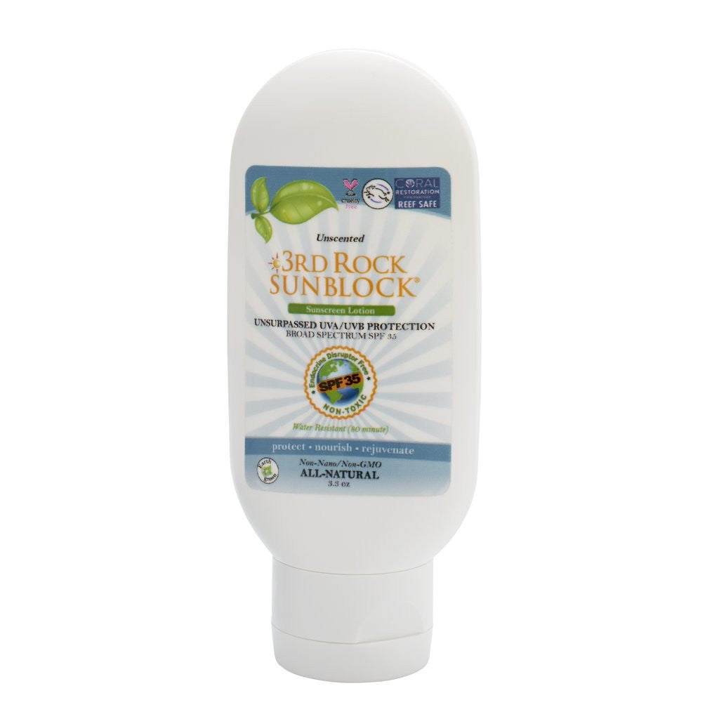 3rd Rock Essentials Sunblock Sunscreen Lotion, Unscented, Zinc Oxide SPF 35