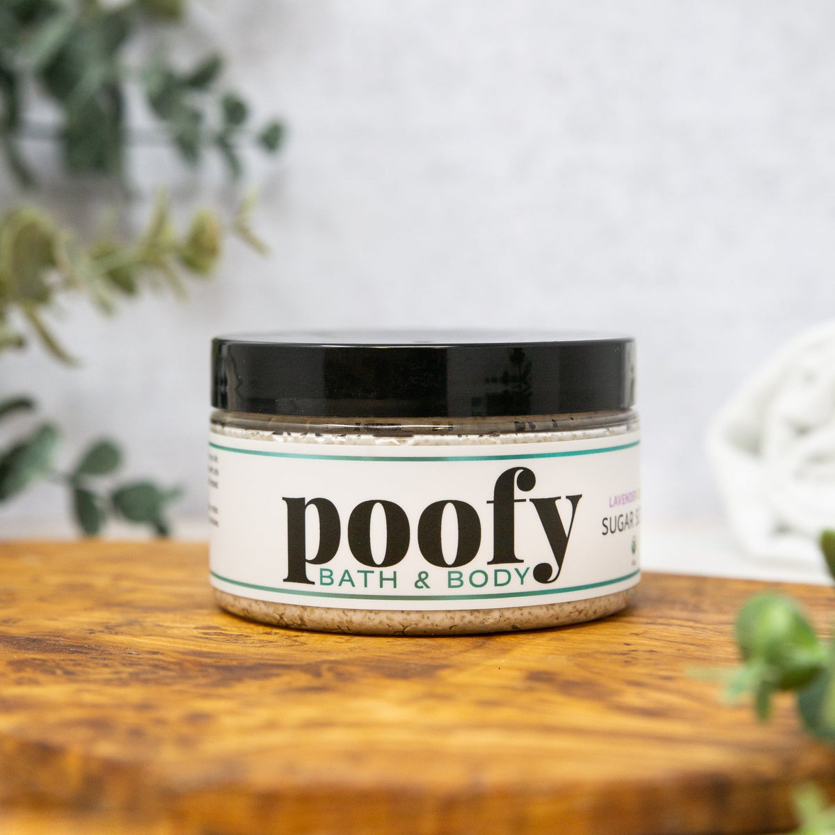 Poofy Organics Lavender Lemon Creamy Sugar Scrub, Organic