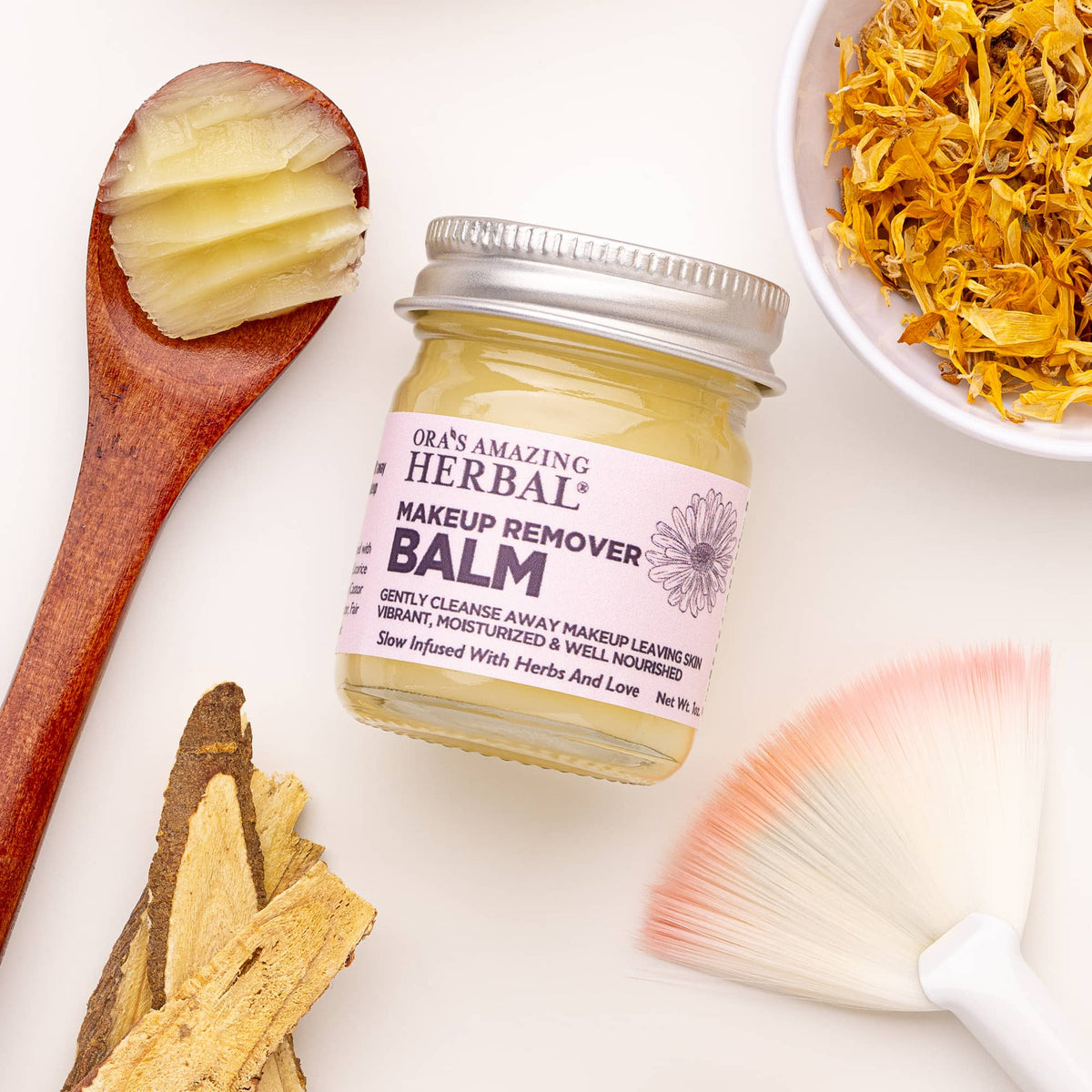 Ora's Amazing Herbal Makeup Remover Balm with Calendula, Fragrance-Free