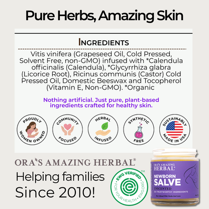 Ora's Amazing Herbal Newborn Salve, Calendula Ointment for Babies