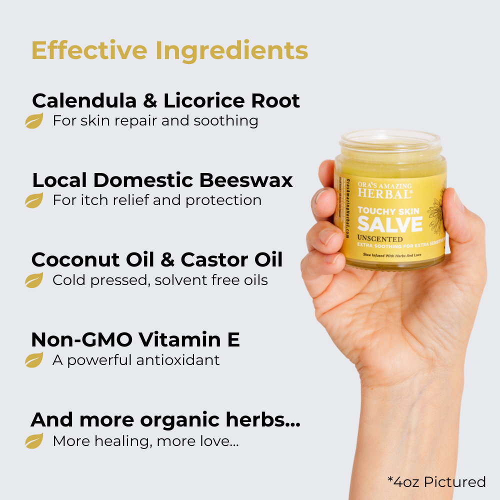 Ora's Amazing Herbal Touchy Skin Salve, Eczema Cream Ointment