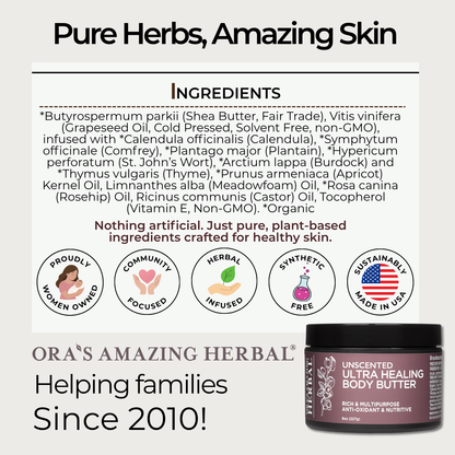 Ora's Amazing Herbal Ultra Healing Body Butter, Unscented