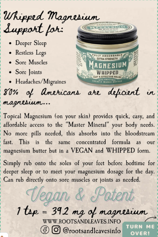 Roots and Leaves Magnesium Whipped